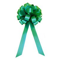 Emerald Green Pull Bows with Tails - 8" Wide, Set of 6, St. Patrick's Day Ribbon Decorations, Easter, Wreath, Swag, Birthday, Earth Day