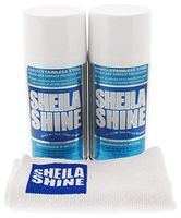 Sheila Shine Bundle: Stainless Steel Cleaner and Polish 10 oz 2 Pack with Microfiber Cleaning Cloth (3)