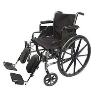 Med-Elite Deluxe Wheelchair - Elevating Leg Rests - Desk-Length Arm Rests - Padded Nylon Seat (20" Seat)