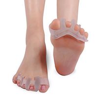 Miss S Efficient&Soft Toes Separators Toe Spacers Pedicure Bunion Toes Corrector Straightener Heel Protectors for Girls Women (White,5 Toes)