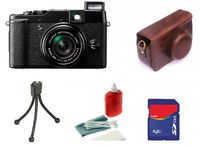 Fujifilm X10 12 MP APS-C CMOS EXR Digital Camera kit with Camson Leather Case, 4GB Card, Mini Tripod, Cleaning kit.