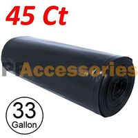 45 Large 33 Gallon Strong Commercial Trash Bag Heavy Garbage Duty Yard (Black