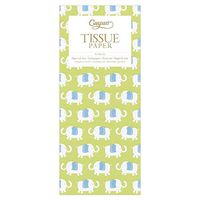 Caspari Elephant Parade Tissue Paper in Green, 8 Sheets Included
