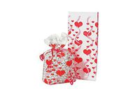 24 VALENTINE'S DAY Party CELLO Cellophane Goody Treat HEART PRINT BAGS