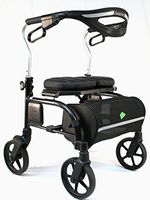 Evolution Trillium Lightweight Medical Walker Rollator with Seat, Large Wheels, Brakes, Backrest, Basket for Seniors Indoor Outdoor use (Regular, Carbon Black)