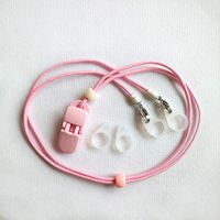 BTE Hearing Aids Clip Safty Anti-Loss Anti-Fall Protection Accessory w/Pink Clip and Elastic Rope