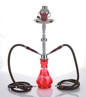 2 hose 23" Shabab Red Hookah Shisha Nargila water glass vase pipes smoke sale