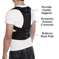Posture Corrector for Women and Men Fully Adjustable Brace to Improve Bad Posture, Lumbar, Back Pain Relief  (S)