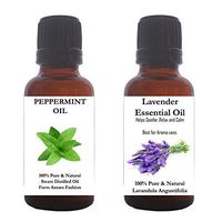AntaraFashion 100% pure Peppermint and Lavender Essential Oil Set of 2