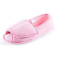 Git-up Diabetic Slippers for Women Memory Foam Arthritis Edema Adjustable Open Toe Swollen Feet House Shoes,9#Pink