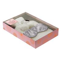 Aroma Home Cream Faux Fur Cover with Hot Water Bottle 2L with Satin Eye Mask Gift Set
