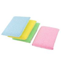 uxcell® Sponge Dish Bowl Cup Scrub Pad 4 Pcs Assorted Color