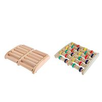 2Pcs Wooden Foot Massager Roller- Relieve Foot Arch Pain, Plantar Fasciitis, Muscle Aches,Soreness.Stimulates Myofascial