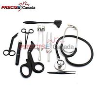 Precise Canada: - Solid Black First Aid Kit Diagnostic EMT Nursing Medicems Student Paramedic