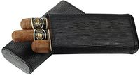 Visol Products VCASE708 Woody Black Leatherette Cigar Case