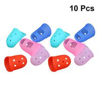 Toyvian 10pcs Silicone Finger Cots Protective Finger Sleeves Fingertip Protectors Guards