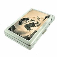 Cigarette Case with Built in Lighter Vintage Pirate Ship Map S9 Smoking King Size Cigarettes Silver Metal Wallet 4" X 2.75" RFID Protection High Seas