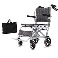 Transport Wheelchairs Lightweight Folding with Carrying Bag Hand Brakes and Seat Belt Portable Chair for Flight Travel (16inch seat Wide)