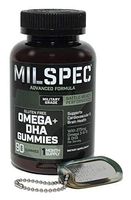 MilSpec Men's Advanced Omega 3-6-9 + DHA Gummies, Supporting Cardio and Brain Health, One Month Supply, 90 Gummies