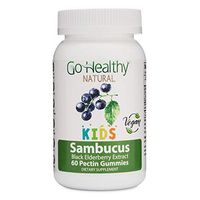 Go Healthy Natural Vegan Sambucus Elderberry Gummies for Kids, OU Kosher, Halal (60 ct) 30 Servings