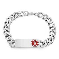 ForeverGiftsusa Quality Stainless Steel Medical ID Bracelet - Free Engraving (8.5 Inches)