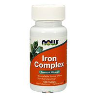 2 Bottles of NOW Foods IRON COMPLEX 100 Tabs
