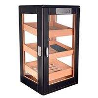 JUFU Cigar Box Cigar Cabinet - Cigar Box Cigar humidor Imported Cedar Wood Large Capacity Cigar humidification Constant Humidity Cabinet Display Box @@ (Color : Black)