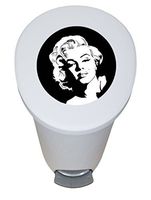 The Furniture Cove New 2.6 Gallon White Plastic Step Trash Can Waste Basket Featuring the Choice of Your Favorite Novelty Themed Logo - FREE Trash Liner Included (Monroe)