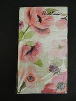Punch Studio Guest Towel"Pink Floral Burlap" 32 Count