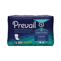 Prevail Daily Male Guards Bladder Control Pad 12-1/2 Inch Length Moderate Absorbency Polymer One Size Fits Most Male Disposable, PV-811 - Pack of 14
