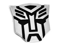 Transformer Autobot Chrome Finish Auto Emblem - 5" Tall