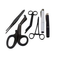LAJA IMPORTS Premium First Aid Shears EMT Scissors Combo Pack (with 7-1/4" Titanium Shear) with Holster - Tactical Black