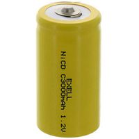 Exell C Size 1.2V 3000mAh NiCD Button Top Rechargeable Battery for medical instruments/equipment, electric razors, toothbrushes, radio controlled devices, electric tools