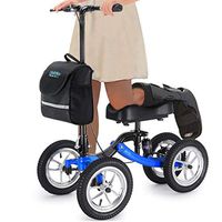 Health Line Massage Products Steerable Knee Walker - All Terrain Aluminum Scooter Knee Cycle with Strong Disc Brake and Shock Absorber, Crutches Alternative for Foot Injuries Ankles Surgery (Blue)