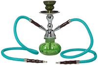 NeverXhale 11" Premium 1 Hose Hookah Shisha Complete Set - Mini Pumpkin Style Glass Vase - Multiple Colors Available