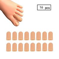 16 Pieces Gel Toe Caps, Silicone Toe Protector Toe Covers, Gel Toe Cushion to Protect Toe from Rubbing, Ingrown Toenails, Corns, Blisters, Hammer Toes and Other Painful Toe Problems (Beige)