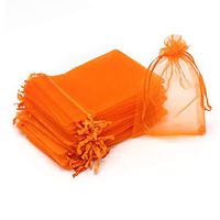 Dealglad 50pcs Drawstring Organza Jewelry Candy Pouch Christmas Wedding Party Favor Gift Bags (3.5x4.5", Orange)