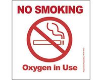 25-Pack Oxygen in Use No Smoking Equipment Labels 3” x 3”