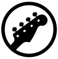 Bass Guitar Head - Sticker Graphic - Auto, Wall, Laptop, Cell, Truck Sticker for Windows, Cars, Trucks
