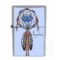 Aquarius Zodiac Dreamcatcher Wind Proof Dual Torch Refillable Lighter D-261