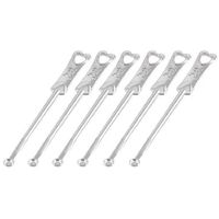 uxcell 6 Pcs Metal Earpick Earwax Ear Wax Remover Keyring Ornament Silver Tone