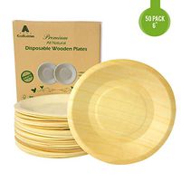 Disposable Wood Appetizer Dessert Plates| Eco-Friendly, Compostable, Biodegradable Party Plates Set | Heavy-Duty Appetizer and Dessert Plates for Weddings, Catering, Parties, and More (6 inch, 50 pcs)