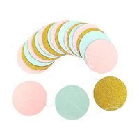 Elevin(TM) 👍👍 Glitter Circle Polka Dots Garland Banner Bunting Party Decor Pink White and Gold