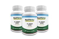 15% Off 3 Bottles of Real Herbs St Johns Wort Standardized to 0.3% Hypericin 500mg - Herb Supplement for Positive Thoughts - Vegan Capsules an alternative to Pills & Tablets - 300 Vegetarian Capsules