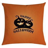 Bosji (17.72" x 17.72") Throw Pillowcase,Halloween Theme Decoration Bat Pumpkin Pillow Case Holiday Home Decor Polyester Printed Zipper Sofa Pillow Covers