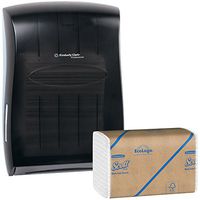 Kimberly Clark Paper Towel Dispenser (Black) with 15 Packs of 250 Scott Multifold Paper Towels (4,000 Towels)