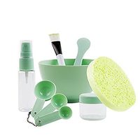 VNDEFUL Ladies homemade mask debugging tools，Mask Bowl Spatula Brush Spray Bottle Puff, A set of nine