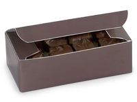 Cakesupplyshop Packaged 10ct 1/2 Lb. Chocolate Candy Boxes with Silver Gift for You Stickers 5-1/2 X 2-3/4 X1-3/4"