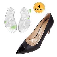 Medical Gel Forefoot Ball of Foot Cushions Shoe Insoles Metatarsal Pads for Women Forefoot,Shoes Wedges Heels Shoe Pads、Running Shoes、Sandals to Pain Relief (Transparent 4 Pack)