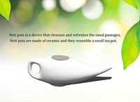 Porcelain Ceramic Neti Pots, Ergonomically Designed Jal Neti pots, Neti Pots for Sinus Congestion-White